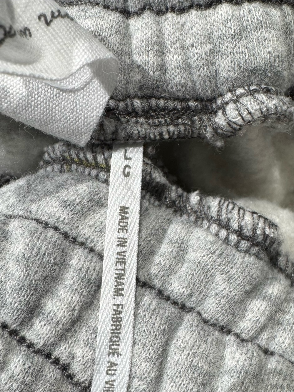 Out From Under Brenda Jogger Heather Gray Sweatpant with Cream Drawstring Size L - Picture 4 of 5